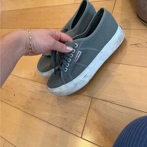 Superga Charcoal Canvas Sneakers
